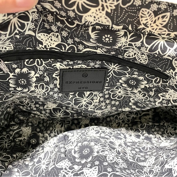 NWT EXPRESSIONS NYC Vegan Leather Large Convertible Shoulder Bag - Picture 4 of 12